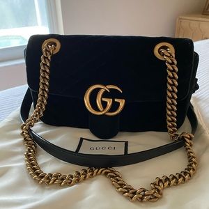 Gucci Marmont GG Black Velvet Mini Bag